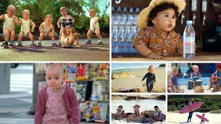 Top 5 Amazing Cute Evian Babies Surfing Dancing Rolling Commercials and Making Of Mr Ansten [upl. by Annawt716]