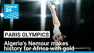 2024 Olympics Algerias Nemour makes history for Africa with gold on asymmetric bars • FRANCE 24 [upl. by Hnid862]