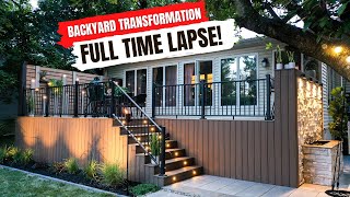 Backyard Renovation Time Lapse  INCREDIBLE Before and After [upl. by Lemej713]