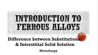 12 Difference between Substitutional amp Interstitial Solid Solution  Solid Solutions [upl. by Piefer]