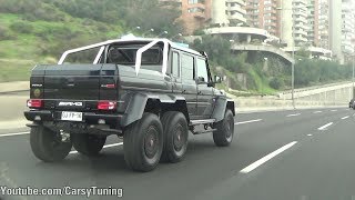 Brabus Mercedes G63 AMG 6x6 700 on the Street  Acceleration Sounds [upl. by Kramnhoj]