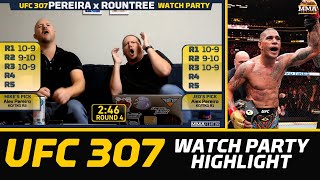 Alex Pereiras Brutal Knockout Of Khalil Rountree  UFC 307 Watch Party Highlight  MMA Fighting [upl. by Nnylram]