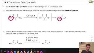 The Malonic Ester Synthesis [upl. by Adas]