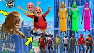 Motu Patlu Playing with Corlar Spidar man And Avilan Hide And Seek Challange video Gta5 [upl. by Boot968]