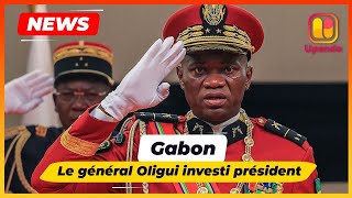 Gabon  Le général Oligui a prêté serment en tant que quotprésident de transitionquot [upl. by Aryek]