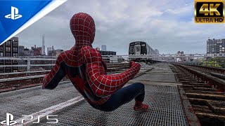 Realistic graphics Tobey maguire spiderman 2 webbed suit gameplay [upl. by Kennet]