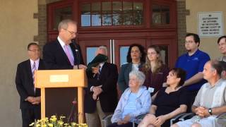 Retiring Worcester crossing Guard Shirley Whman receives the key to the city [upl. by Nigrom]