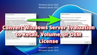 Convert Windows Server Evaluation to Retail Volume or OEM License [upl. by Herzen]