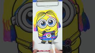 Wednesday Minion vs Enid Minion vs GRU Three markers challenge vs one shorts [upl. by Ednil]