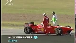 F1 Argentina 1997 Schumacher collides with Barrichello at the start DF1 [upl. by Yruj]