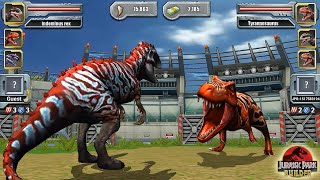 KING OF DINOSAUR INDOMINUS REX MAX LEVEL VS T REX  JURASSIC TOURNAMENT  JURASSIC PARK BUILDER [upl. by Yremogtnom]