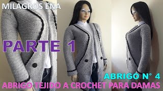 PARTE 1 Como tejer el Abrigo N° 4 chompón saco o suéter largo a crochet para niñas y damas [upl. by Rannug]