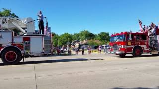 Clawson Michigan 2017 4th of July Parade  Apparatus at start [upl. by Medwin]