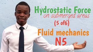 Hydrostatic force on submerged area 5 of6 fluid mechanics N5 [upl. by Berrie]