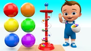 Baby Learning Colors for Children with Color Balls Slider Wooden ToySet 3D Kids Fun Play Educational [upl. by Riffle392]