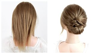 Easy Updo for Short to Medium Thin Hair [upl. by Lanfri]