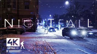 3 Hours of Dreamy Snowfall Night Walks in Finland  Slow TV 4K [upl. by Thane]