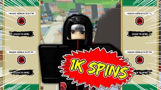 GETTING ITACHI’S MANGEKYOU SHARINGAN WITH 1K SPINS Shinobi Life 2 [upl. by Odell795]