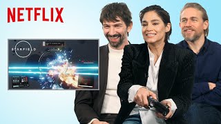 Playing Starfield with the Rebel Moon Cast  Netflix [upl. by Etna]