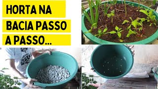 Horta na Bacia Como faze Horta em pequeno espaço na sua casa [upl. by Elleved565]