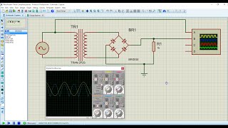 Puente rectificador de onda completa en Proteus [upl. by Neehar218]
