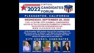 Pleasanton City Council Candidates Forum 2022 [upl. by Allenrac]