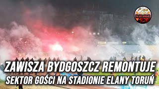 ZAWISZA BYDGOSZCZ REMONTUJE SEKTOR GOŚCI NA STADIONIE ELANY TORUŃ 09112024 [upl. by Milford160]