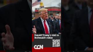 Donald Trumps visit to McDonalds today trump kamalaharris news bitcoin crypto cryptonews [upl. by Hnahk777]