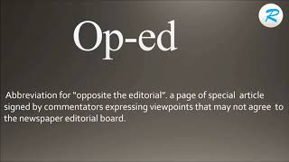 How to pronounce Op ed [upl. by Guthrie]