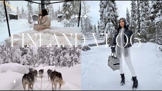 TRAVEL VLOG FINLAND 🇫🇮  DOGREINDEER SLEDDING  NORTHERN LIGHTS  SNOWMOBOLING [upl. by Dugaid]