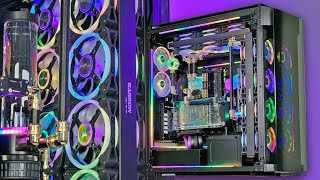 9900 13900KSㅣRTX 4090 Corsair Obsidian 1000D Ultimate Watercooled Build [upl. by Colton]