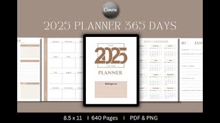 Ready to Upload 2025 Planner 365 Days  Kdp Interior  Free KDP  KDP  KDP Templates [upl. by Ginevra680]