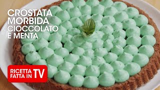 CROSTATA MORBIDA CIOCCOLATO E MENTA di Benedetta Rossi  Ricetta TV Fatto in Casa per Voi [upl. by Lemmor]