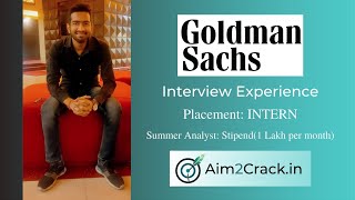 Goldman sachs interview experience  Summer analyst  Internship  2022  Placement31  Aim2crack [upl. by Junie]