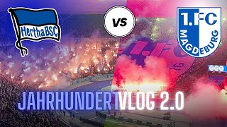 JAHRHUNDERTVLOG 20 PYROWAHNSINN  UNTERBRECHUNG  Hertha BSC vs Magdeburg  FANPRIMUS STADIONVLOG [upl. by Noicpecnoc]