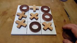 Making a Tic Tac Toe Noughts and Crosses game from scrap wood [upl. by Nnylyam902]