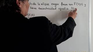 Elipse Ejercicio 1 Obtener la ecuación de una elipse conocidos los focos y la excentricidad [upl. by Nolitta]