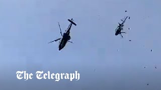 Military helicopters collide in Malaysia during training session [upl. by Orelee]