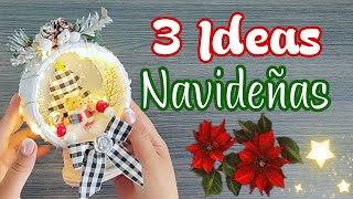 Manualidades para Navidad 🎄 3 Ideas para decorar Christmas DIY  ARTESANATO [upl. by Radbourne]