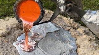 Huge Molten Aluminum Fire Ant Casting Biggest One Yet Casting 25 [upl. by Nadya]