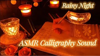 Cozy ASMR  Study with me on a Rainy🌧 Night 1 Hr  Cursive Writing Sounds  ASMR Sound of Letters [upl. by Ahsenroc125]