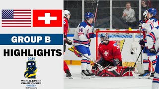 USA vs Switzerland Full Highlights  Group B  2024 IIHF World Junior 12282023 [upl. by Asillim]