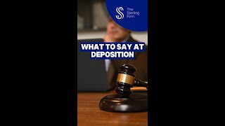 What To Say At Deposition legal deposition [upl. by Annayat]