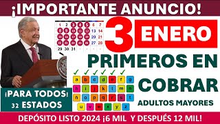 🔥 3 DE ENERO🔥FECHA DE PAGO PREPARADO A ENTREGAR 𝐀𝐌𝐋𝐎 𝐏𝐑𝐎𝐆𝐑𝐀𝐌𝐀 PAGOS 𝟔𝟓 𝐄𝐍𝐄𝐑𝐎 𝟐𝟎𝟐𝟒🎁 ADULTOS MAYORES [upl. by Suoirrad]