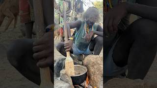 Together cooking breakfast 🤤 hadzabe Hunters tribe life  So sweet food 😋‼️ [upl. by Dosh]