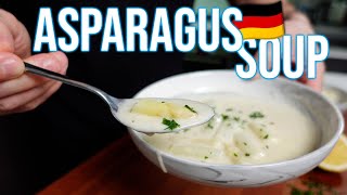 Creamy Delicious amp Easy German Asparagus Creme Soup  Spargel Soup Recipe [upl. by Ardnohsed]