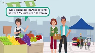 Einkaufen im Supermarkt amp auf dem Markt  Deutsch lernen [upl. by Palila]