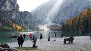 Braies Lake  Lago di Braies  Pragser Wildsee  WALKING TOUR 4K [upl. by Anij]