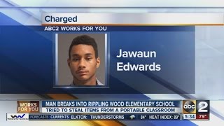 Man breaks into Rippling Woods Elementary School in Glen Burnie [upl. by Ahsinrat]