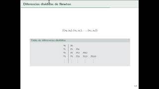 Polinomio interpolador en diferencias divididas de Newton   UPV [upl. by Alenairam]